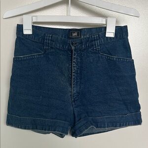 Vintage LEE Women's Dark Blue Jean Shorts